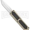 Titan Tan D/A OTF Automatic Knife - Tanto Satin Serrated -Kershaw Store Titan Tan DA OTF Auto Tanto Satin Serr GX 36377 jr large