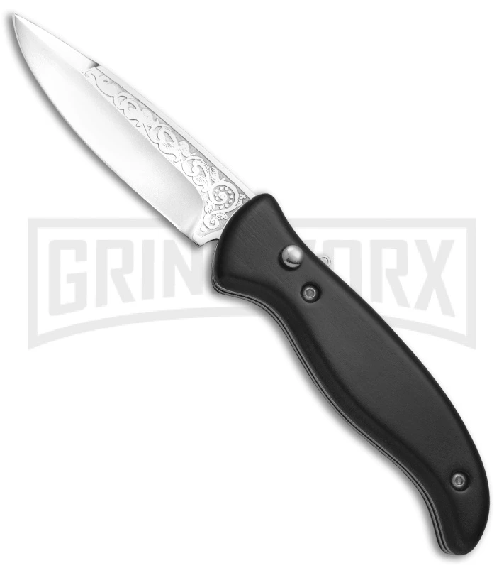 Zlatoust Ebony Wood Russian Automatic Knife (3.5" Mirror) 3 Zlatoust Ebony Wood Russian Automatic Knife (3.5" Mirror)