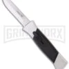 AKC 777 Blackfinger Brushed Aluminum OTF Automatic Knife - Dagger Polish Plain -Kershaw Store akc 777 blackfinger silver large
