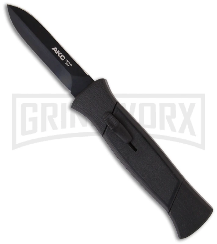 AKC 777 Blackfinger Tactical Black OTF Automatic Knife - Dagger Black Plain 3 AKC 777 Blackfinger Tactical Black OTF Automatic Knife - Dagger Black Plain