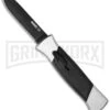 AKC 777 Blackfinger Brushed Aluminum OTF Automatic Knife - Black Plain -Kershaw Store akc 777 flat black large