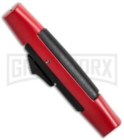 AKC Concord Red/Black OTF Automatic Knife - Satin Flat -Kershaw Store akc concord 007 red satin flat bottom cm large