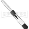 AKC Concord Black/White OTF Automatic Knife - Dagger Satin Plain -Kershaw Store akc concord otf bk w white inserts sati large