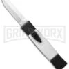 AKC Minion Concord Black/White OTF Automatic Knife - Dagger Satin Plain -Kershaw Store akc minion black white satin dagger cm bhq 31104 jr large