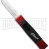 AKC Minion Concord Red/Black OTF Automatic Knife - Dagger Satin Plain -Kershaw Store akc minion red black dagger cm bhq 31090 large