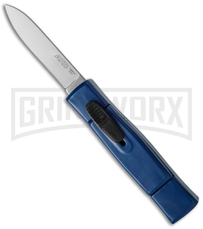 AKC Minion Concord Blue OTF Automatic Knife - Satin Plain 3 AKC Minion Concord Blue OTF Automatic Knife - Satin Plain