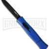 AKC 077 Blue OTF Automatic Knife - Black Flat 1 AKC 077 Blue OTF Automatic Knife - Black Flat -Kershaw Store akc otf 077 black flat blue dl large