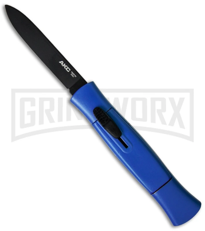 AKC 077 Blue OTF Automatic Knife - Black Flat 3 AKC 077 Blue OTF Automatic Knife - Black Flat