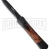 AKC Concord Briar Wood OTF Automatic Knife - Dagger Black Plain 1 AKC Concord Briar Wood OTF Automatic Knife - Dagger Black Plain -Kershaw Store akc otf concord 4 large
