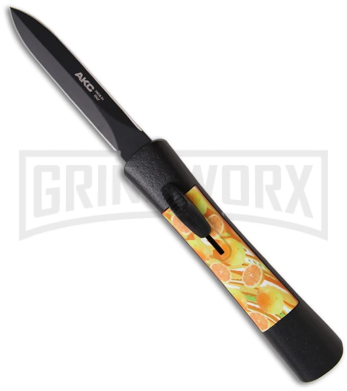 AKC Concord Oranges OTF Automatic Knife - Dagger Black Plain 3 AKC Concord Oranges OTF Automatic Knife - Dagger Black Plain