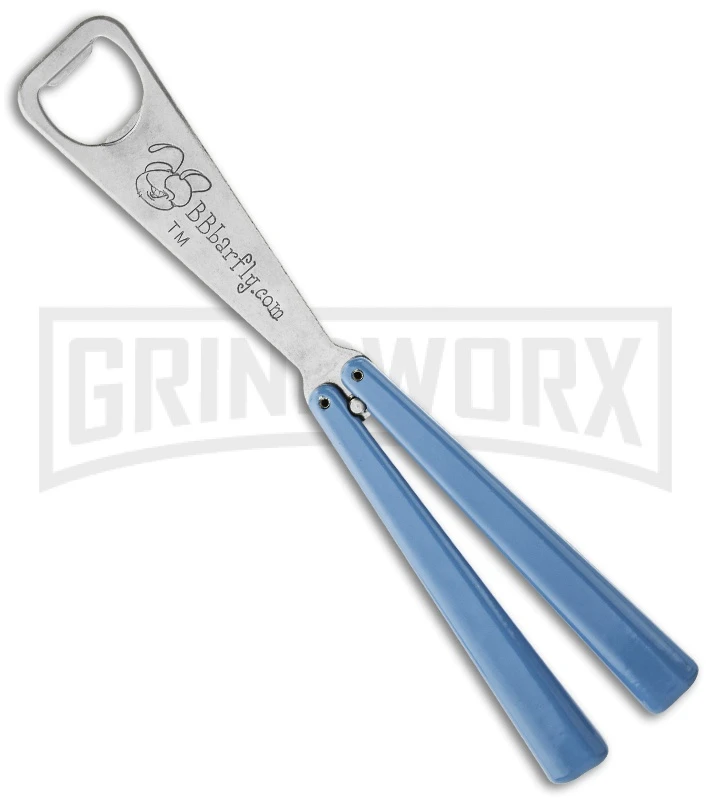 BB Barfly Light Blue Bottle Opener Butterly Trainer - Satin 3 BB Barfly Light Blue Bottle Opener Butterly Trainer - Satin