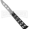 Bear & Son 114 Black Balisong Trainer Butterfly Knife - Satin Plain 1 Bear & Son 114 Black Balisong Trainer Butterfly Knife - Satin Plain -Kershaw Store bear and son butterfly trainer 114btr large