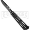 Bear OPS Bear Song IV Black Balisong Butterfly Knife - Black Plain 1 Bear OPS Bear Song IV Black Balisong Butterfly Knife - Black Plain -Kershaw Store bear ops b 400 aibk b butterfly jm large