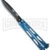 Bear OPS Bear Song IV Blue Raindrop Butterfly Knife - Black Plain