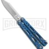 Bear OPS Bear Song IV Blue Raindrop Butterfly Knife - Satin Plain