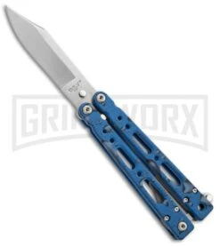 Bear OPS Bear Song IV Blue Raindrop Butterfly Knife - Satin Plain