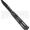 Bear OPS Bear Song IV Carbon Fiber Balisong Butterfly Knife - Black Plain 1 Bear OPS Bear Song IV Carbon Fiber Balisong Butterfly Knife - Black Plain -Kershaw Store bear ops song IV cf black B 400 CF B BHQ 50069 er large