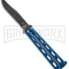 Bear And Son Knives Blue Balisong Butterfly Knife - Damascus Plain -Kershaw Store bearson 5in damascus 114bld BHQ 36772 dl large