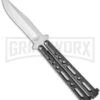 Benchmark Silver Speckle Balisong Butterfly Knife - Satin Plain