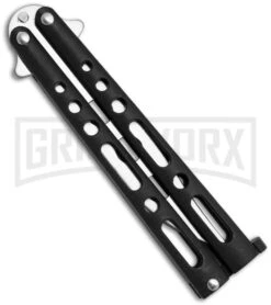 Benchmark Black Balisong Trainer Butterfly Knife - Satin Plain -Kershaw Store benchmark bm006 side large