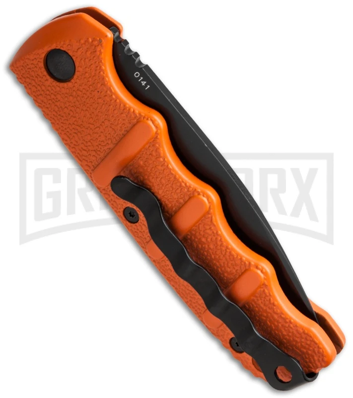 Boker Kalashnikov Orange Automatic Knife - Black Plain 4 Boker Kalashnikov Orange Automatic Knife - Black Plain - Image 2