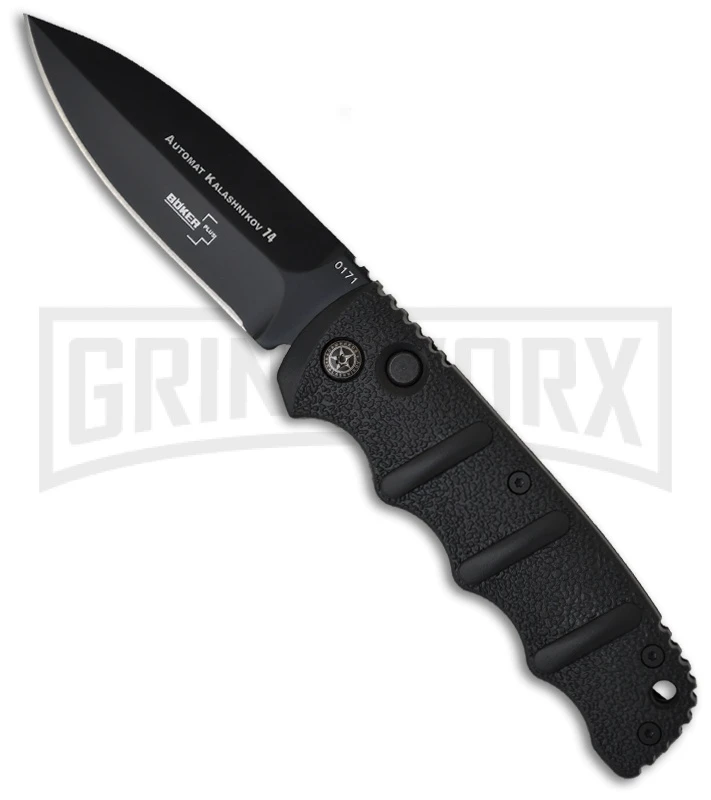 Boker Kalashnikov Black Automatic Knife - D2 Dagger Black Plain 3 Boker Kalashnikov Black Automatic Knife - D2 Dagger Black Plain