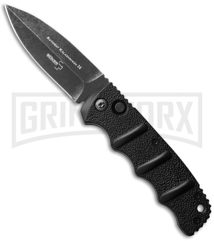 Boker Kalashnikov Black Automatic Knife - D2 Dagger Smokewash Plain 3 Boker Kalashnikov Black Automatic Knife - D2 Dagger Smokewash Plain