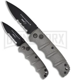 Boker Mini Kalashnikov Gray Automatic Knife - Black Serr -Kershaw Store boker kalashnikov mini 01kals73b size comparison large