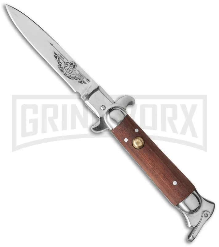 9" Medteh Russian Stiletto Automatic Knife - Satin Plain 3 9" Medteh Russian Stiletto Automatic Knife - Satin Plain