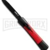 AKC Concord Black/Red OTF Automatic Knife - Flat Grind Black Plain