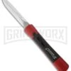 AKC Concord Red/Black OTF Automatic Knife - Dagger Satin Plain -Kershaw Store concord red black inserts satin dagger otf large