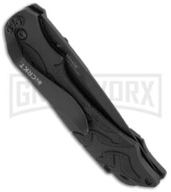 CRKT Moxie Black Spring Assisted Knife - Black Plain -Kershaw Store crkt 1100 moxie black side large
