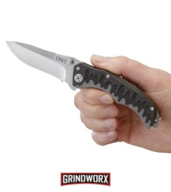 CRKT Drip Tighe Gray CF/G-10 Drop Point Outburst A/O Knife - Satin Plain -Kershaw Store crkt drip tighe outburst 1190 BHQ 71235 dl large