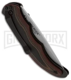 CRKT Endorser OutBurst Brown/Black G-10 Spring Assisted Knife - Satin Plain -Kershaw Store crkt endorser 1105 side large
