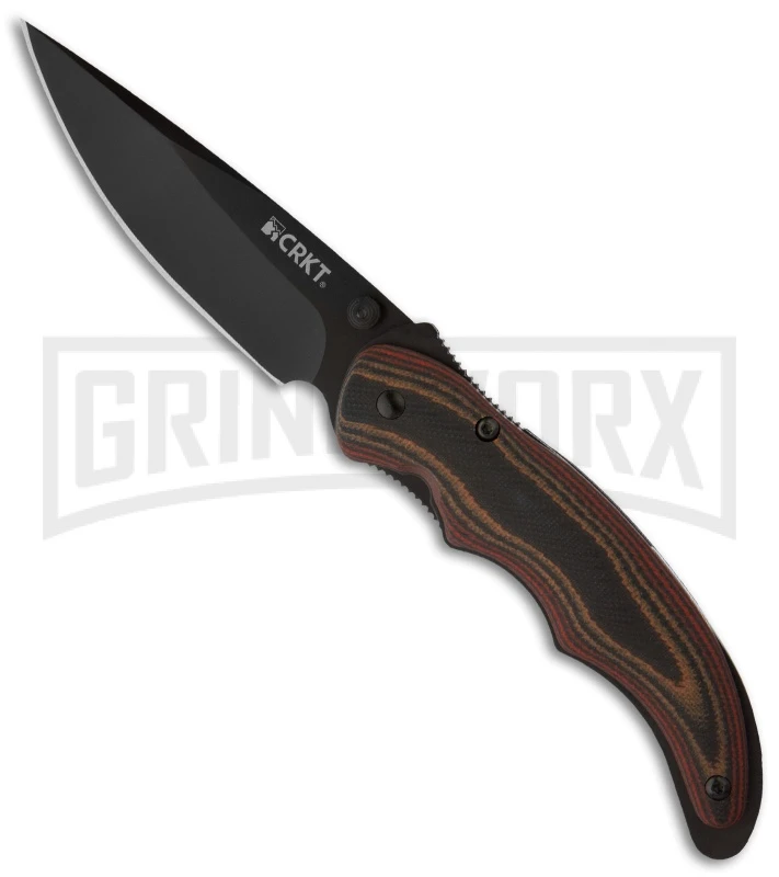 CRKT Endorser OutBurst Brown/Black G-10 Spring Assisted Knife - Black Plain 3 CRKT Endorser OutBurst Brown/Black G-10 Spring Assisted Knife - Black Plain