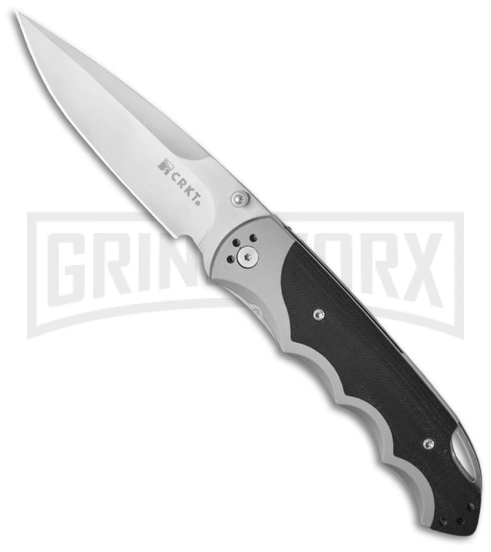 CRKT Fire Spark Black G-10 Assisted Opening Knife - Satin Plain 3 CRKT Fire Spark Black G-10 Assisted Opening Knife - Satin Plain