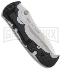 CRKT Mini My Tighe Black/Grey Spring Assisted Knife - Satin Serr -Kershaw Store crkt mini my tighe 1092 back large