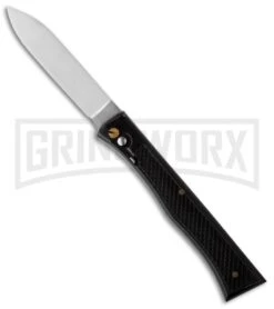 G. David Medium French Black Automatic Knife - Satin Plain