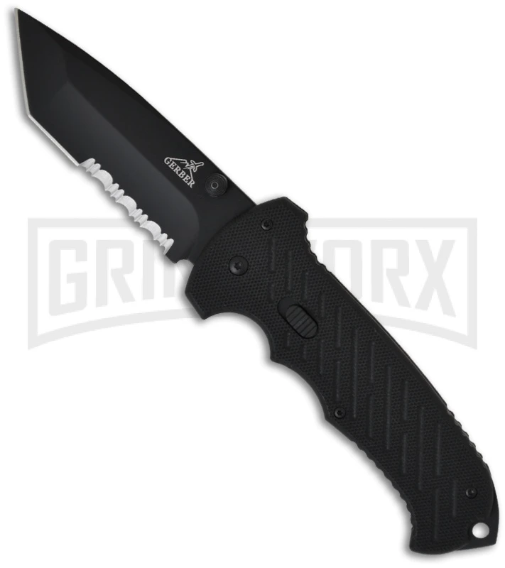 Gerber Knives 06 FAST Black Spring Assist Knife - Tanto Black Serr 3 Gerber Knives 06 FAST Black Spring Assist Knife - Tanto Black Serr