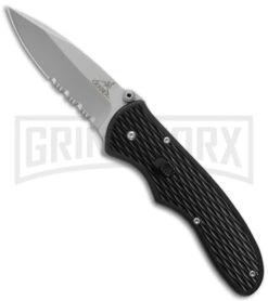 Gerber Knives Fast Draw Knife Black Spring Assist Knife - Bead Blast Serr