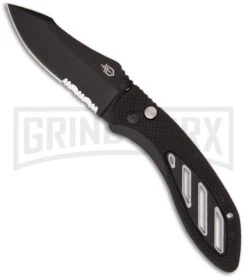 Gerber Instant Black Spring Assisted Knife - Black Serr