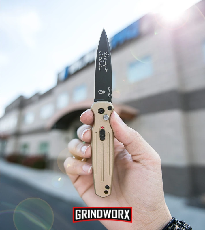 Gerber Mini Covert Coyote Brown Automatic Knife - Black Plain 6 Gerber Mini Covert Coyote Brown Automatic Knife - Black Plain - Image 4