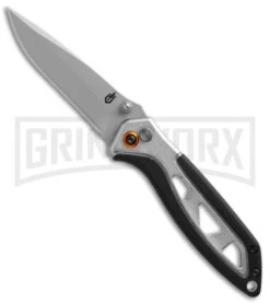 Gerber Knives Mini Outrigger AO Black Assisted Opening Knife - Bead Blast Plain