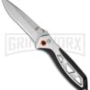 Gerber Knives Outrigger XL Black/Silver Assisted Opening Knife - Bead Blast Serr -Kershaw Store gerber outrigger xl 30 000690 folder serr black satin large