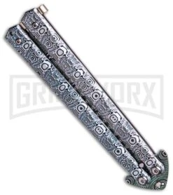 Chalkhill Balisong Black Butterfly Knife - Spear Point Pattern Finished -Kershaw Store green white painted balisong butterfly knife GX 37634 td spine large