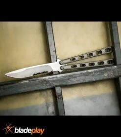 Jaguar Gray Balisong Butterfly Knife - Satin Serr -Kershaw Store jaguar champagne balisong serr BP 0283 dl large