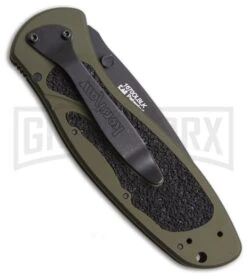 Kershaw Blur Olive Assisted Opening Knife - Black Plain -Kershaw Store kershaw blur 16700lblk back large