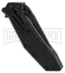 Kershaw Brawler Assisted Opening Knife - BlackWash Plain -Kershaw Store kershaw brawler black blackwash KS1990BW BHQ 49613 er side large