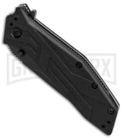Kershaw Brawler Assisted Opening Knife - BlackWash Plain -Kershaw Store kershaw brawler black blackwash KS1990BW BHQ 49613 er spine large