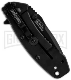 Kershaw Cryo Flipper Black Assisted Opening Knife - Black Plain -Kershaw Store kershaw cryo 1555blk back large